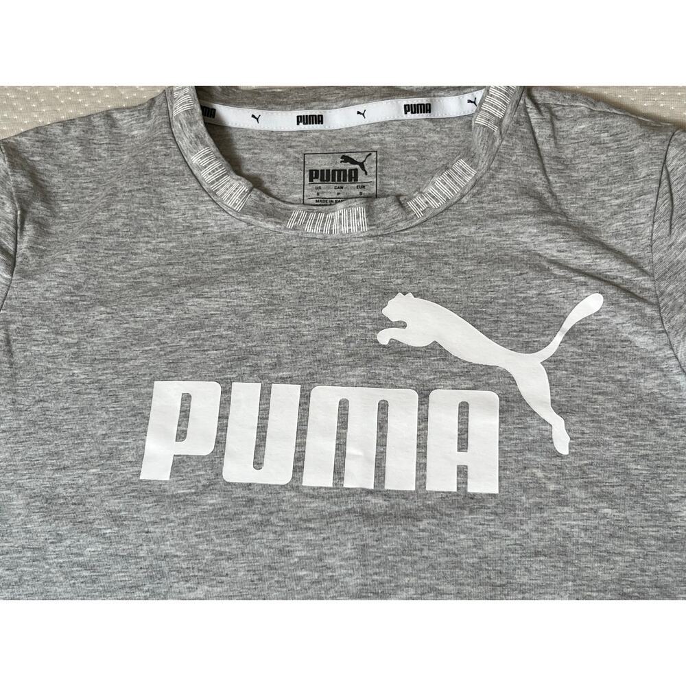 Puma Women cropped top gray and white size Small